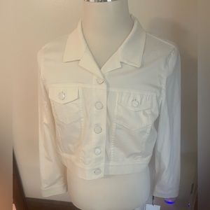 Womens cropped Calvin Klein white stretch jacket nwt XL